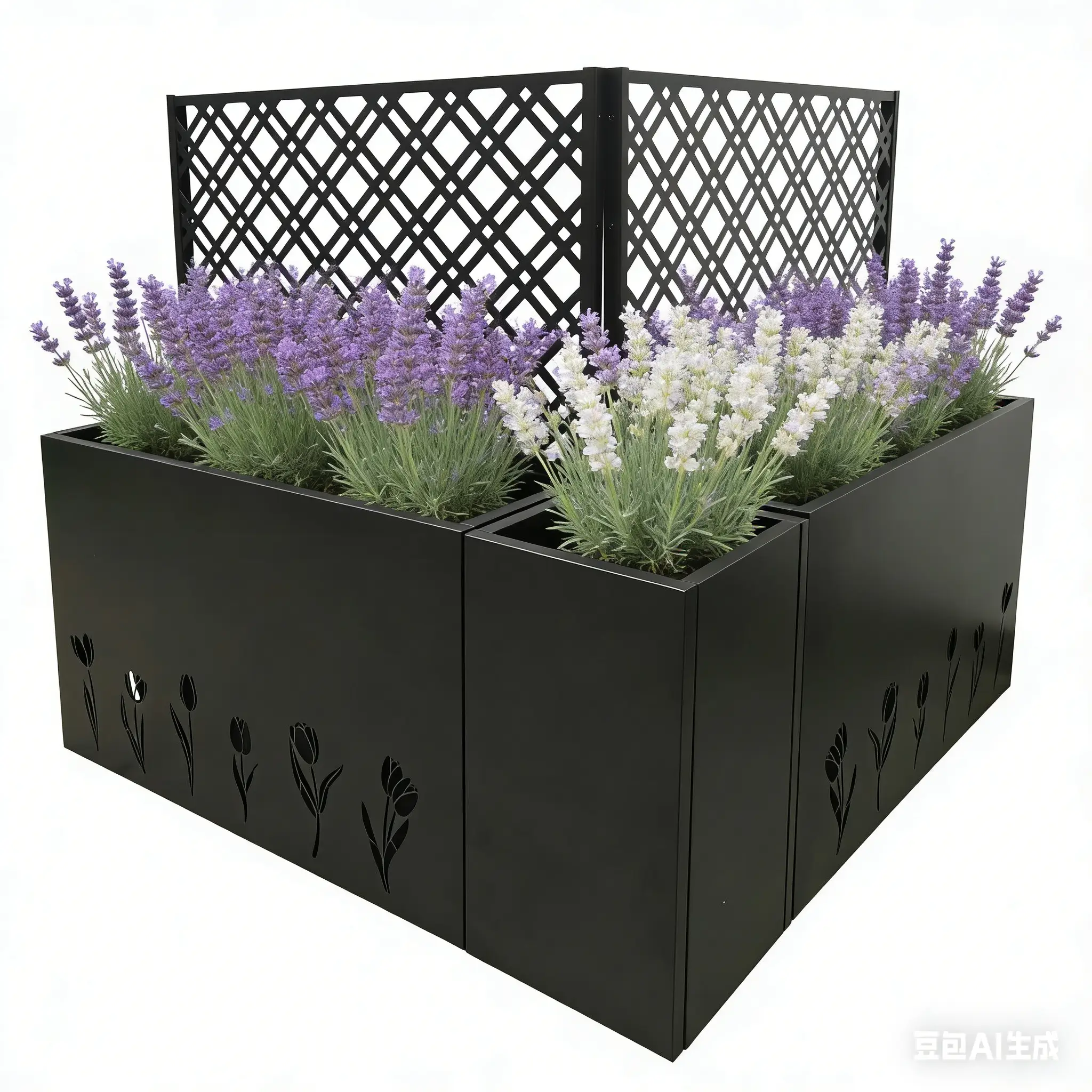 Metal Planter-Trellis Combo Set of 3 by HouseOfZazla
