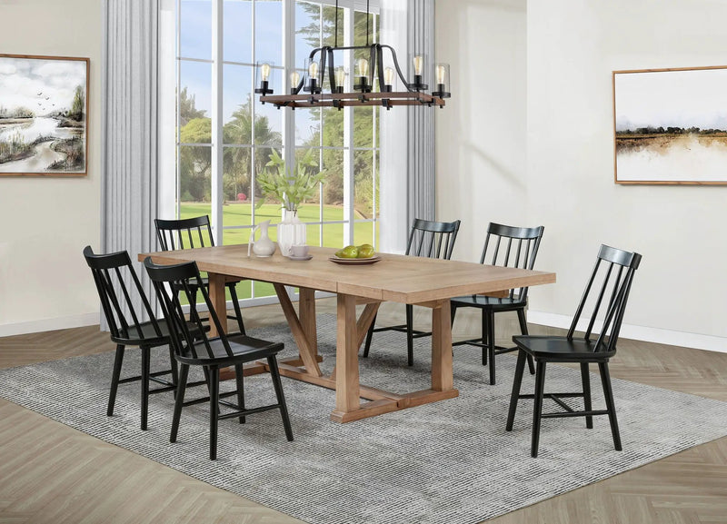 Middleton 7-piece Extension Leaf Dining Set Brown and Black by Unique Piece Furniture