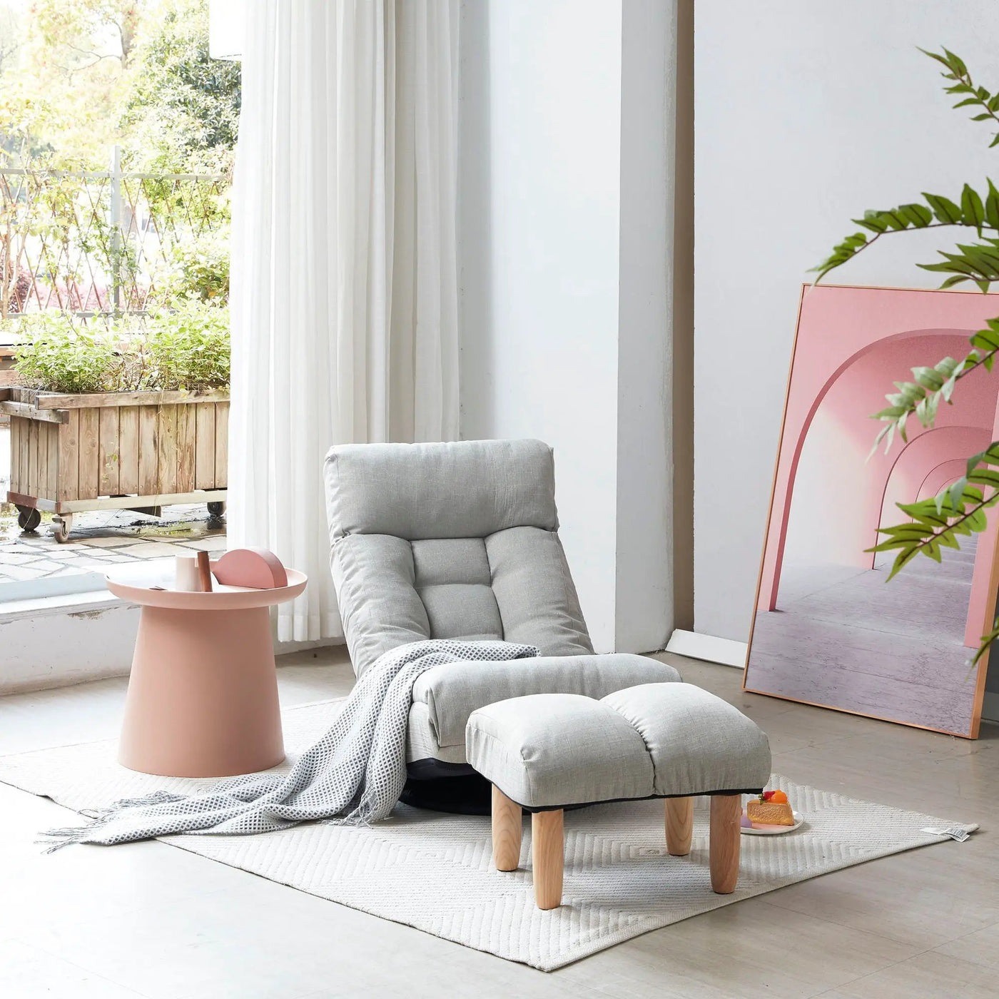 Adjustable Japanese Reclining Floor Chair Sofa With Metal Frame For Living Room by HouseOfZazla