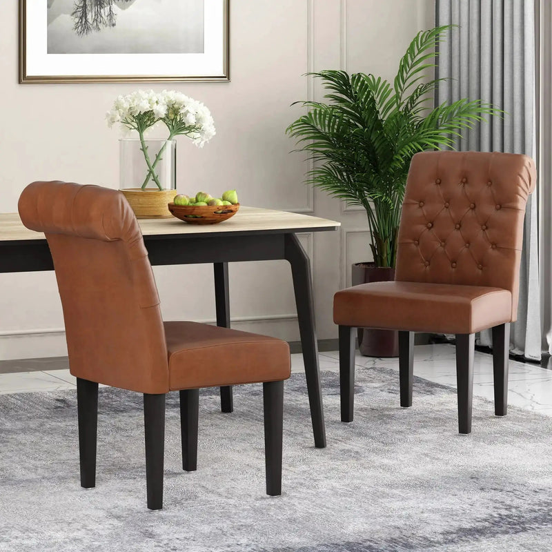 Broxton Tuft Dining Rolltop Chairs With Button Tufted Backrest (Set of 2) by HouseOfZazla