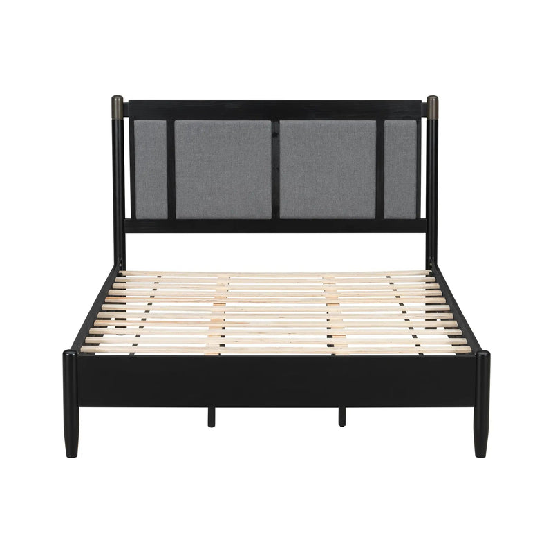 Solid Wood Queen Bed, Heavy Duty 500 lbs Support, No Box Spring Needed by HouseOfZazla