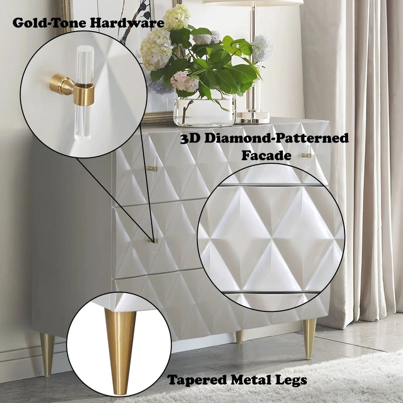 Anson - Console Cabinet - Silver / Champagne by Unique Piece Furniture