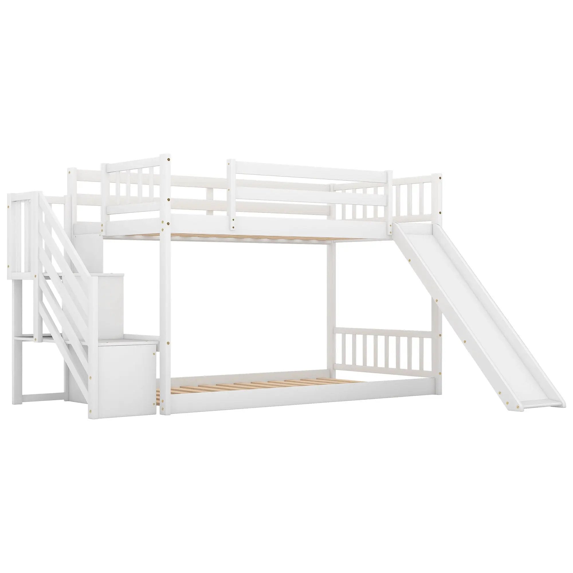 Bunk Bed With Convertible Slide And Stairway by Unique Piece Furniture