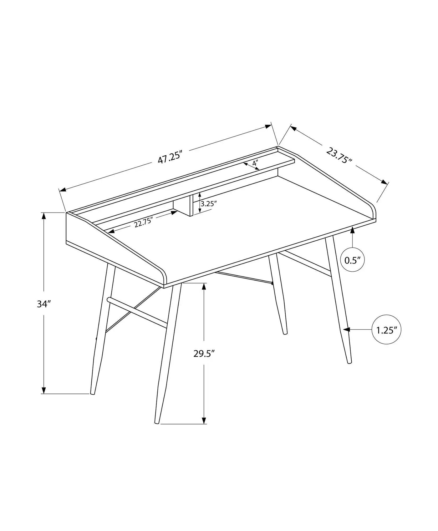 Computer Desk For Home Office With Laptop Storage Shelves by HouseOfZazla