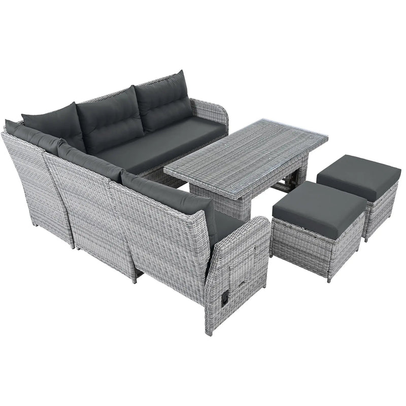 Outdoor Furniture Set Patio Rattan with Recliners and Tables by HouseOfZazla