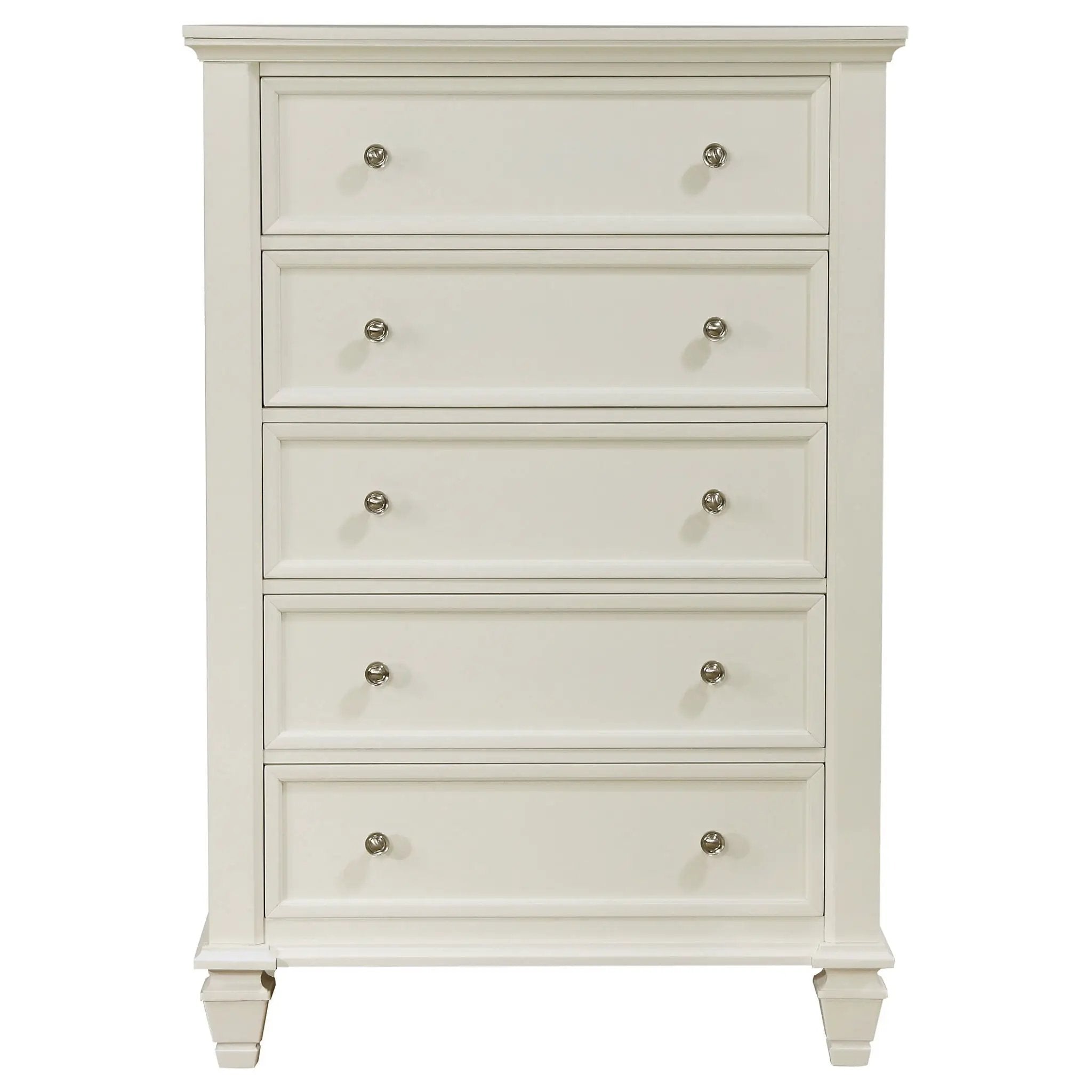 Sandy Beach 5-drawer Bedroom Chest Cream White by Unique Piece Furniture
