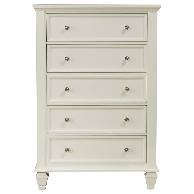 Sandy Beach 5-drawer Bedroom Chest Cream White by Unique Piece Furniture
