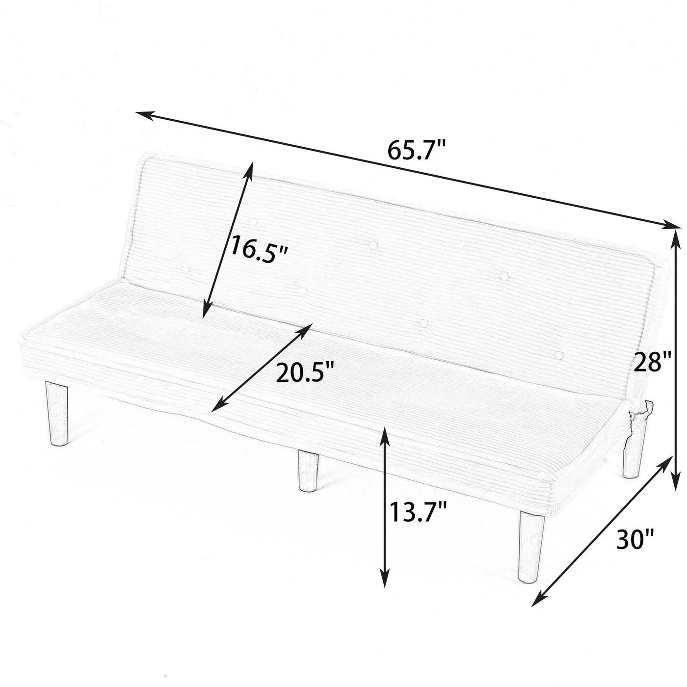 Versatile Sofa Bed With Solid Wood Frame by Unique Piece Furniture