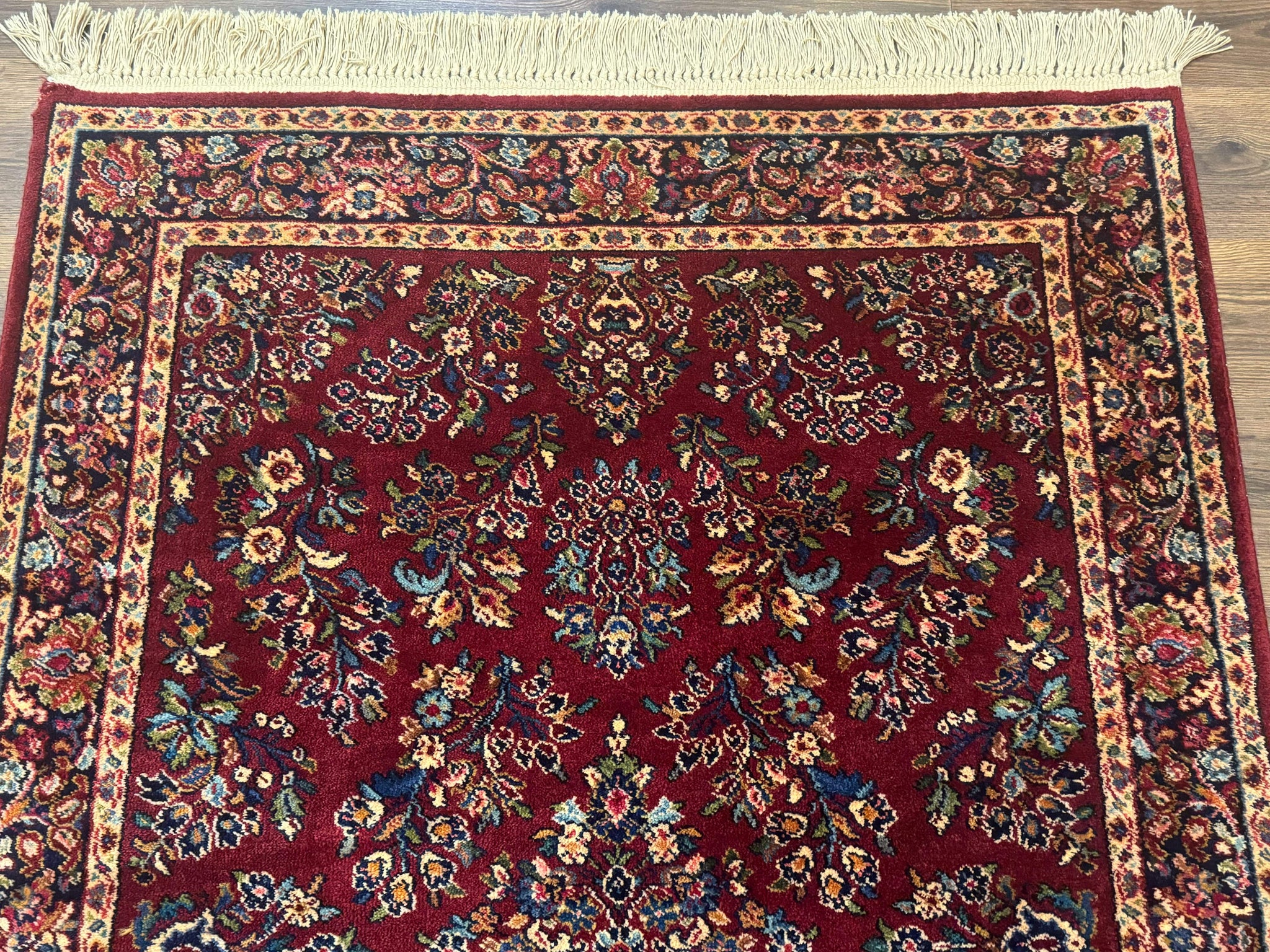 4x6 Karastan Rug Red Sarouk #785, Wool Pile Original 700 Series, Vintage Discontinued by Jewel Rugs