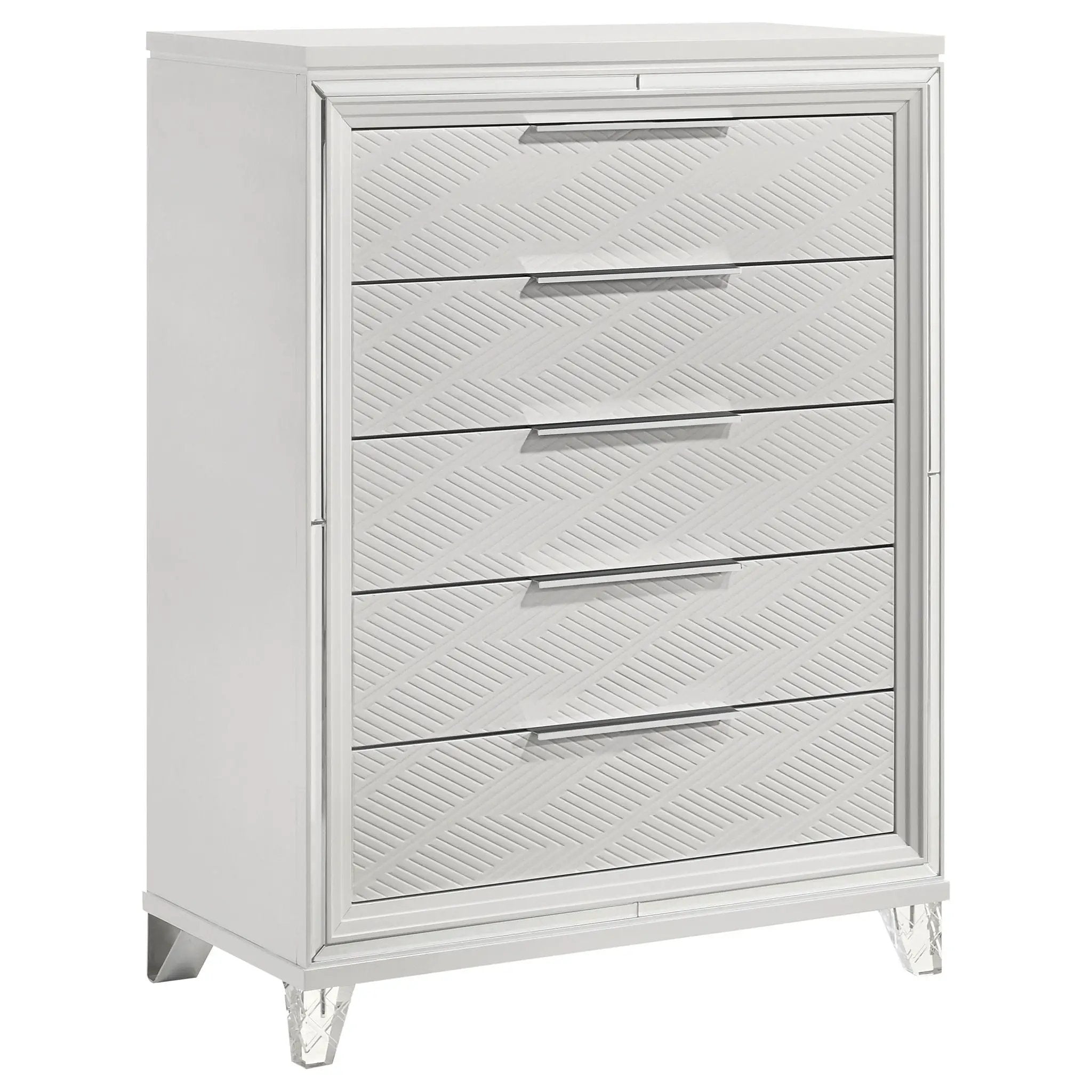 Marmore 5-drawer Bedroom Chest of Drawers White by Unique Piece Furniture