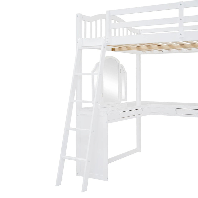 Loft Bed With Drawers, Cabinet, Shelves With Desk by HouseOfZazla