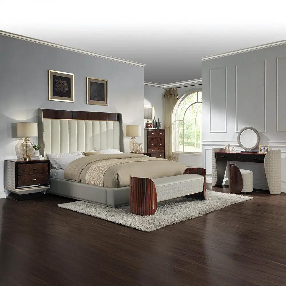 Jamonica - Eastern King Bed - Beige & Dark Brown by Unique Piece Furniture