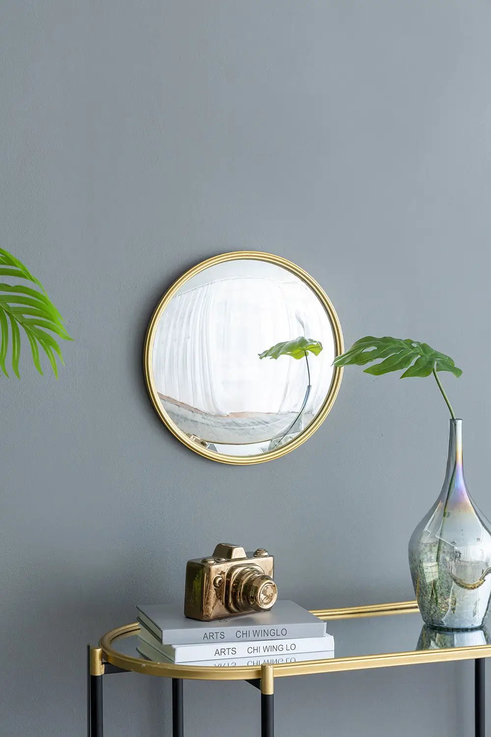 Round Mirror, Circle Mirror With Iron Frame For Living Room Bedroom Vanity Entryway Hallway by Unique Piece Furniture