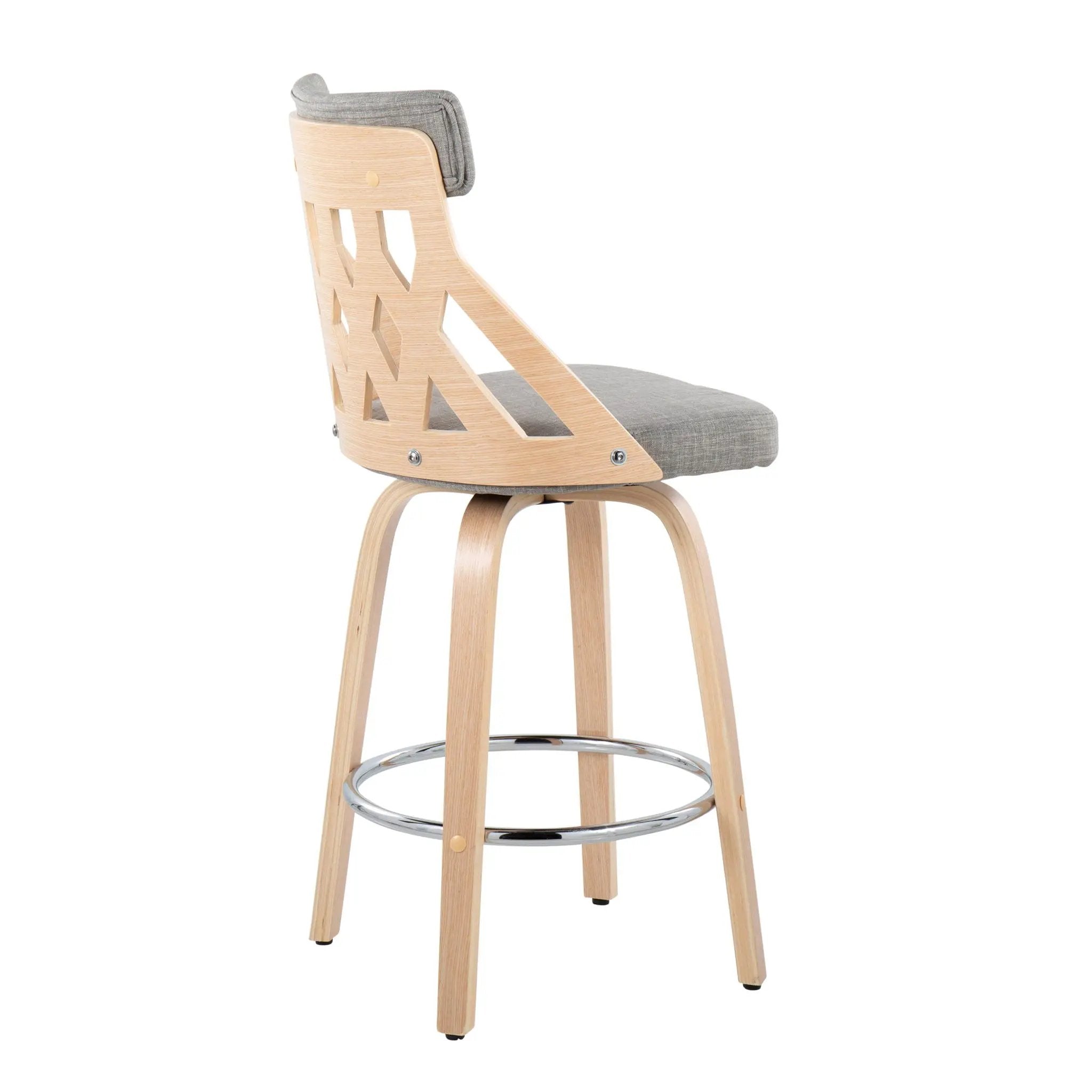 York - Mid-Century Modern Counter Stool - Natural / Light Gray by Unique Piece Furniture