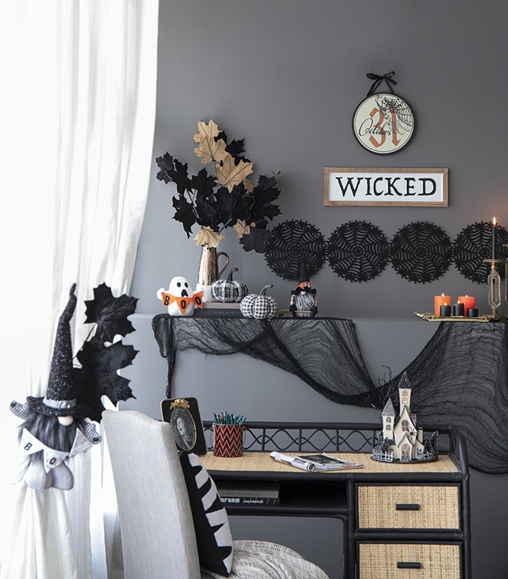 Light Plaid Pumpkin, For Holiday Halloween Decor - Black / White by HouseOfZazla