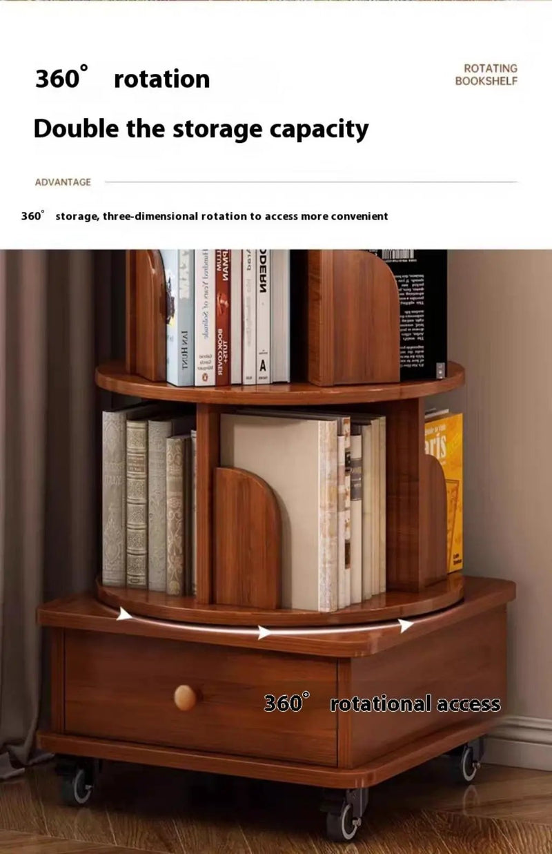 Upgraded Rotating Bookshelf - 360 Display Corner Bookcase by HouseOfZazla