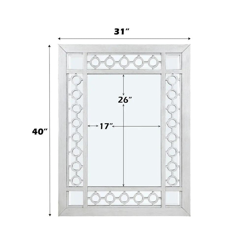 Varian - Mirror - Mirrored & Antique Platinum by Unique Piece Furniture