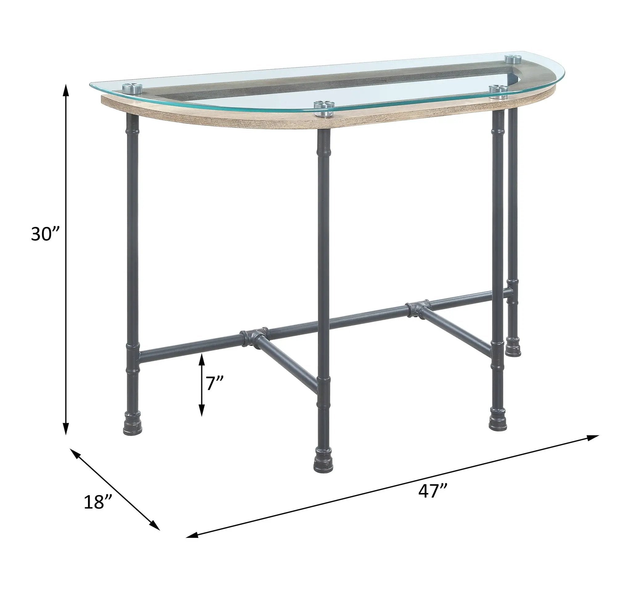 Brantley Clear Glass & Sandy Table by HouseOfZazla