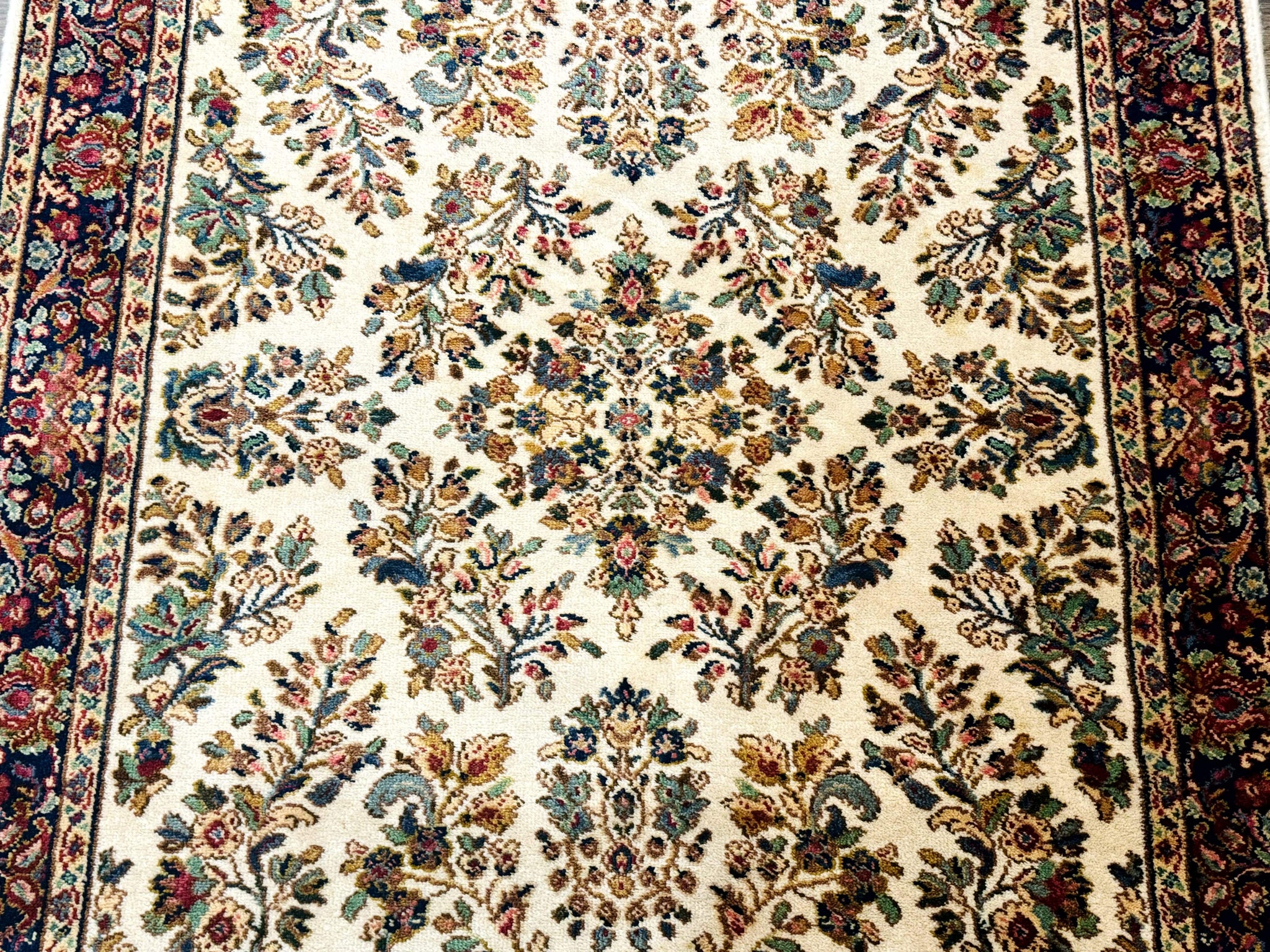 4x6 Karastan Rug Ivory Sarouk #760, Wool Vintage Original 700 Series by Jewel Rugs