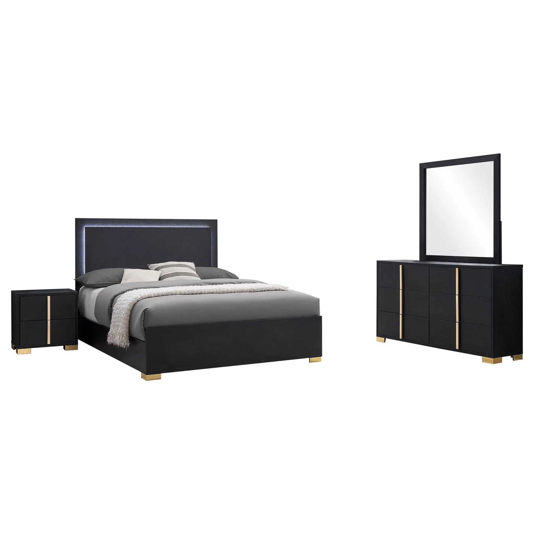 Marceline 4-piece Queen Bedroom Set Black by Unique Piece Furniture