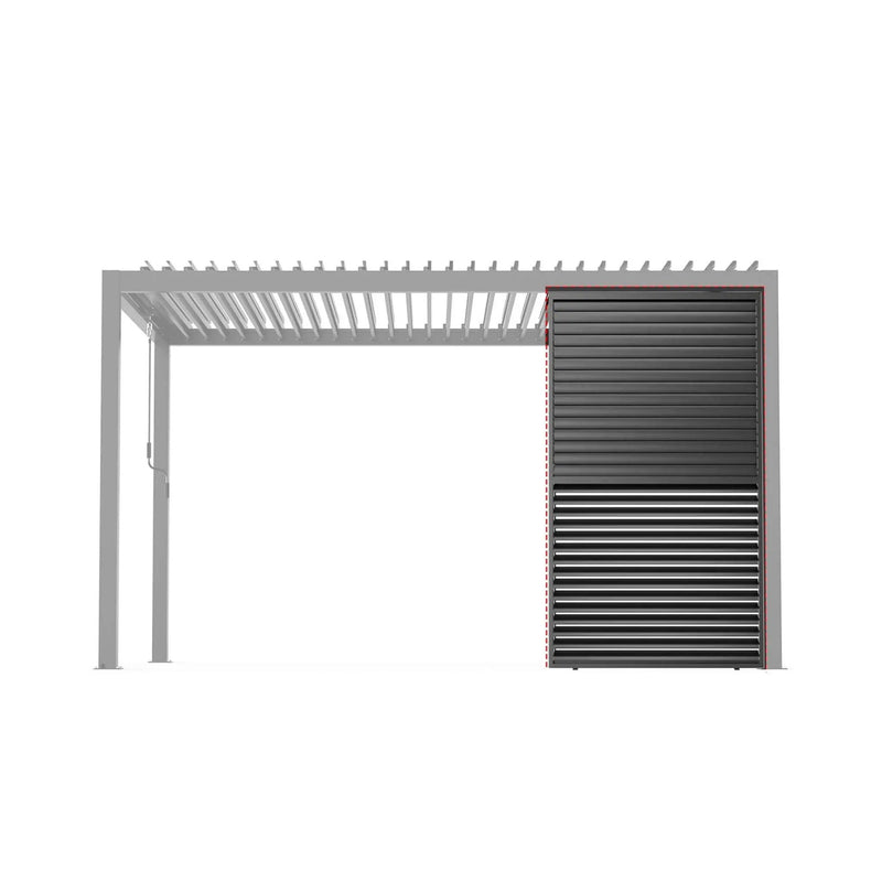 [04X07FT] Alora Premium Adjustable Aluminum Louvered Pergola With Side Wall Panel (SAK25458) by SAKSBY WHOLESALE