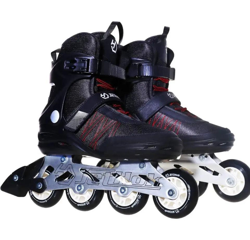 JetHok Fitness Inline Skate, Professional Aluminum Inline Rollerskates Outdoor (Black and Red, Size 7-11) by Selzalot