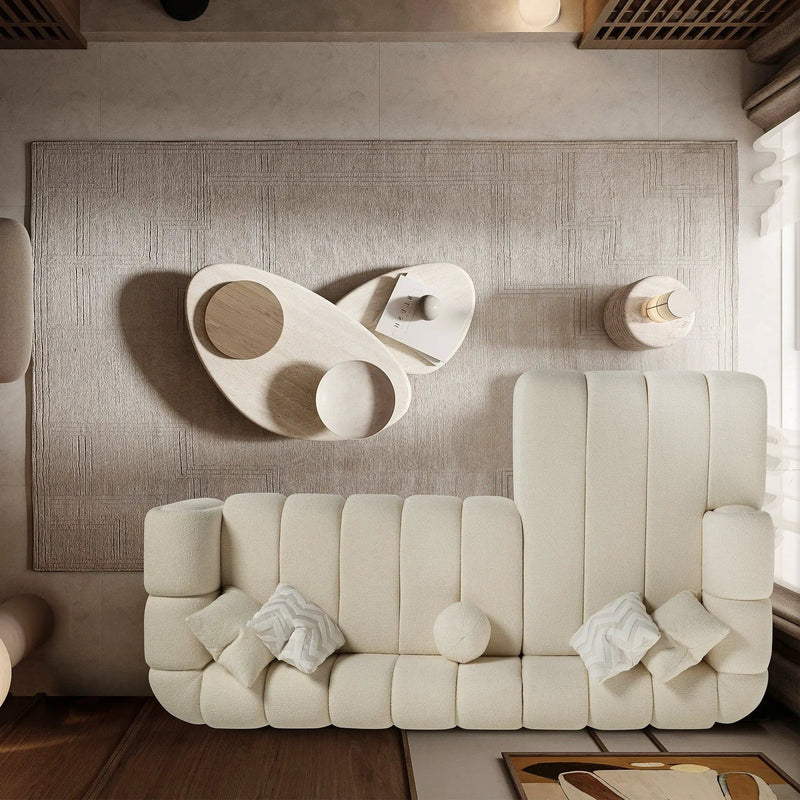 Beatrice - Modern Tufted Right Sectional Sofa - Ivory by HouseOfZazla