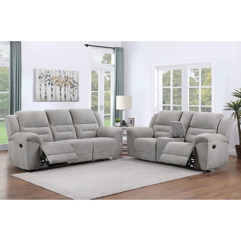Sebring - 2 Piece Upholstered Reclining Sofa Set With Manual Recline - Gray