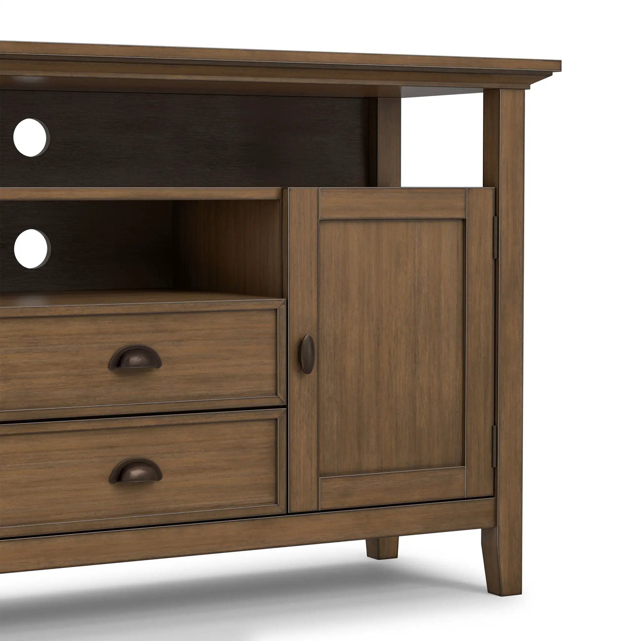 Redmond - Tall TV Media Stand - Rustic Natural Aged Brown by Unique Piece Furniture