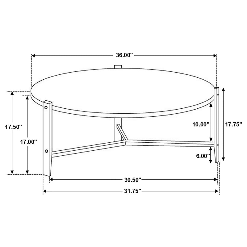 Tandi - Round Marble Coffee Table - White by HouseOfZazla