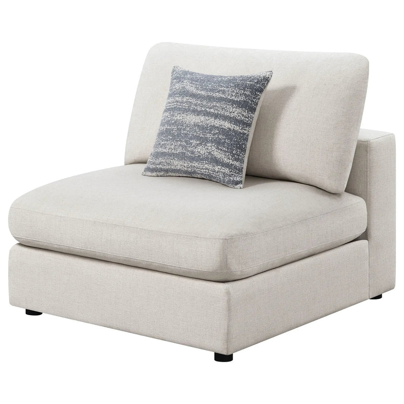 Serene Upholstered Armless Chair Beige by Unique Piece Furniture