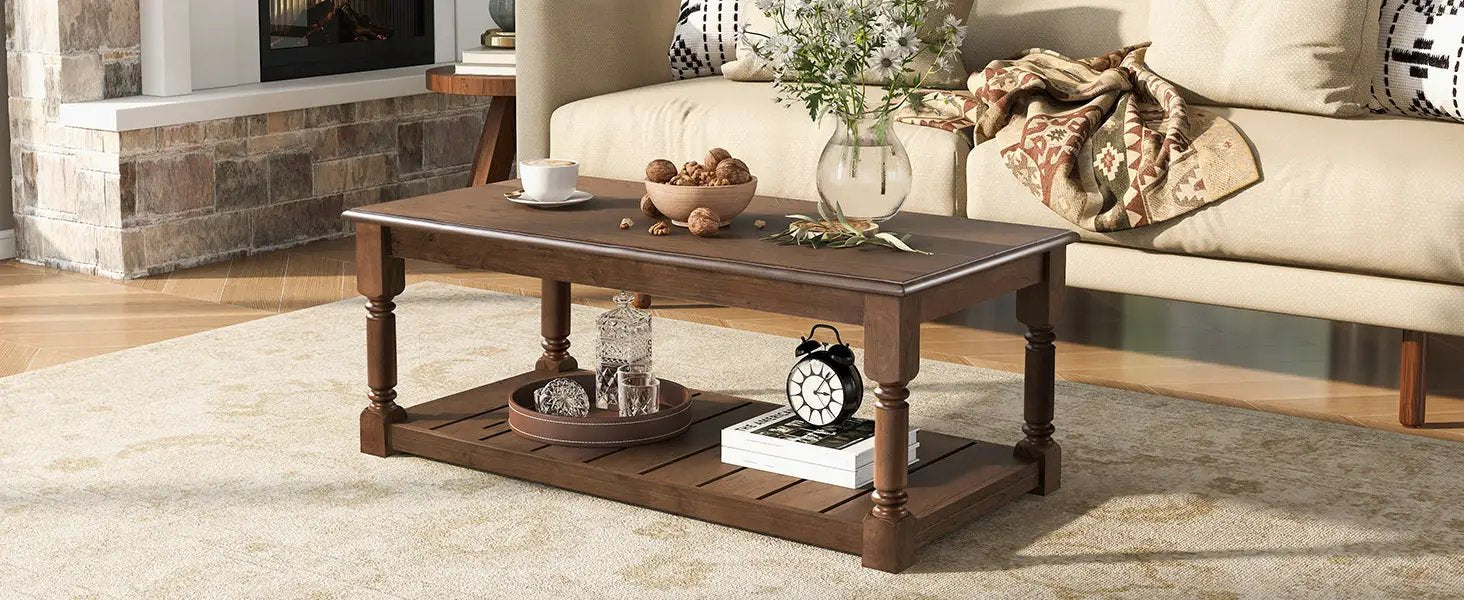 Vibe Haus Farmhouse Wooden Coffee Table by HouseOfZazla