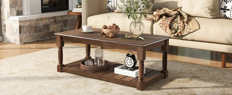 Vibe Haus Farmhouse Wooden Coffee Table by HouseOfZazla