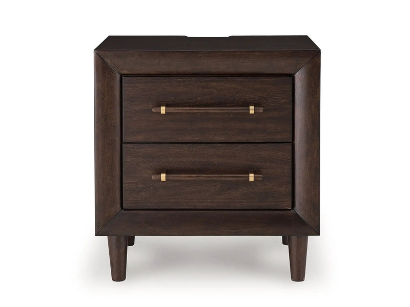 Dantenton - Two Drawer Night Stand - Merlot by Unique Piece Furniture