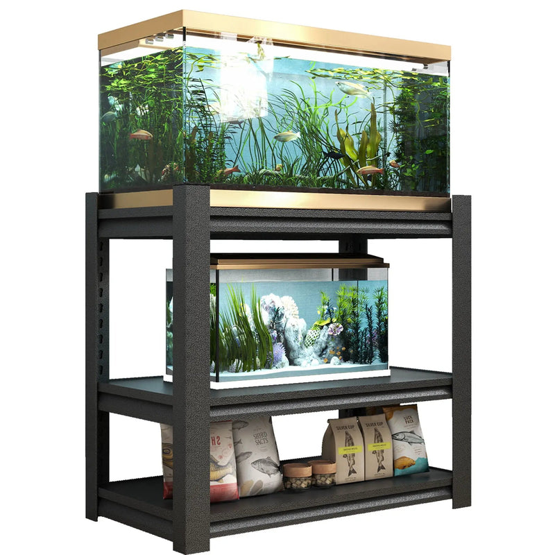 Stylish Metal rium Stand For 20 - 30 Gallon Tanks, 3 Tier Adjustable Shelf by Unique Piece Furniture
