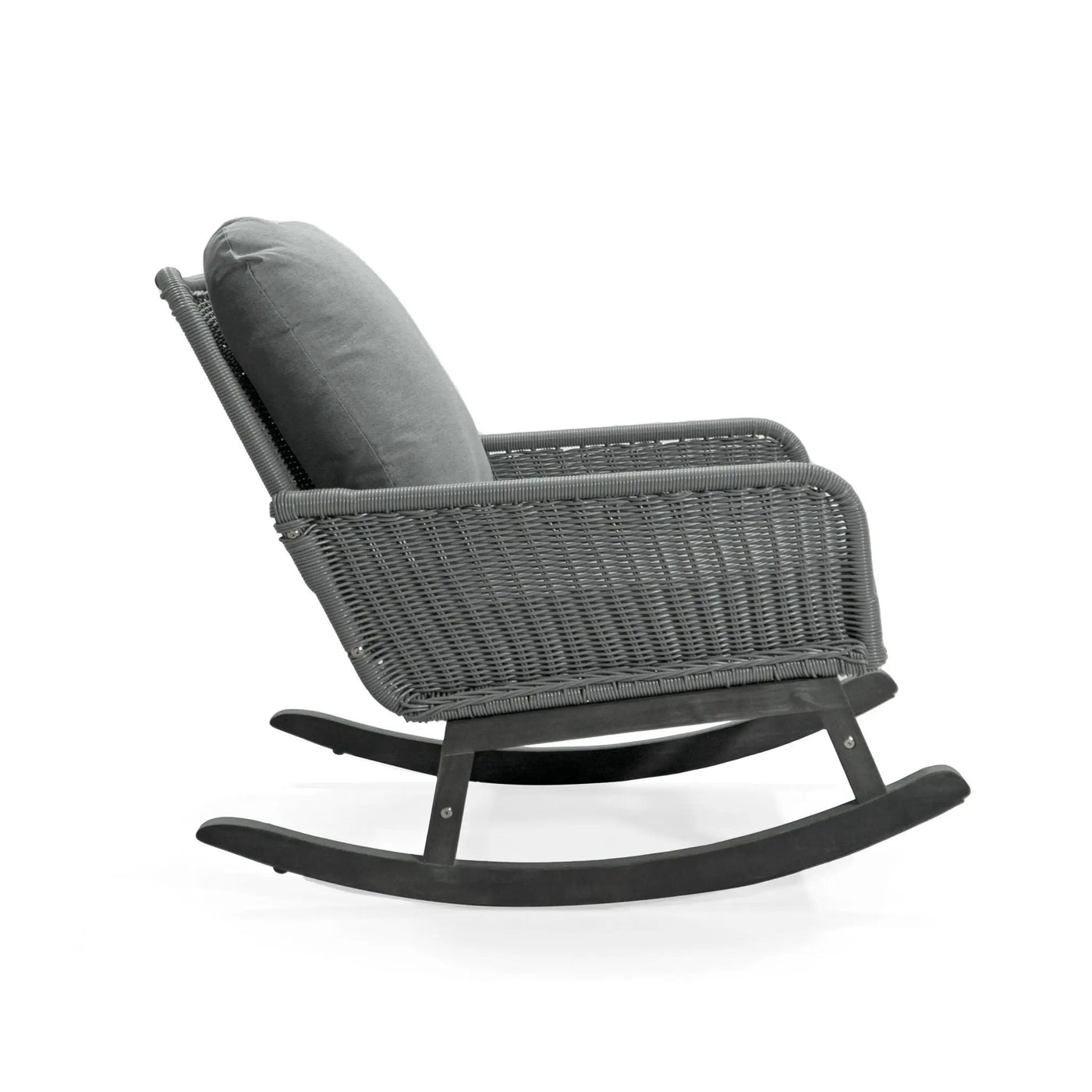 Contemporary Minimalist Wicker Rocking Chair With Soft Cushions by HouseOfZazla