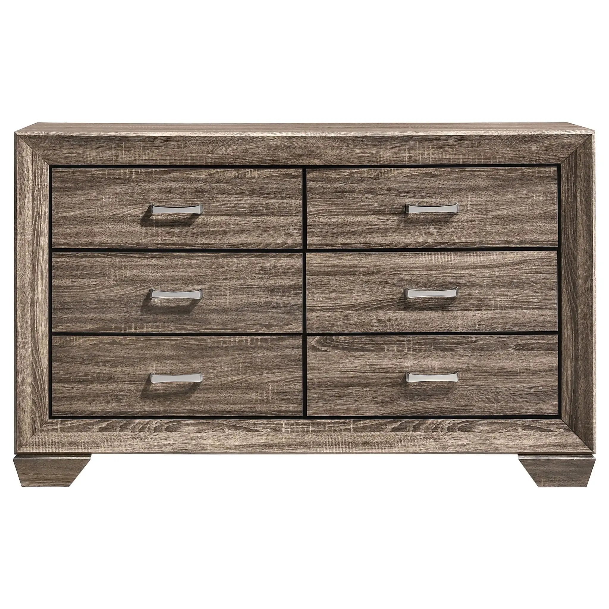 Kauffman 6-drawer Dresser Washed Taupe by Unique Piece Furniture