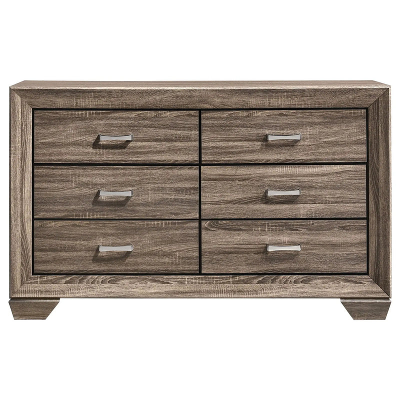 Kauffman 6-drawer Dresser Washed Taupe by Unique Piece Furniture