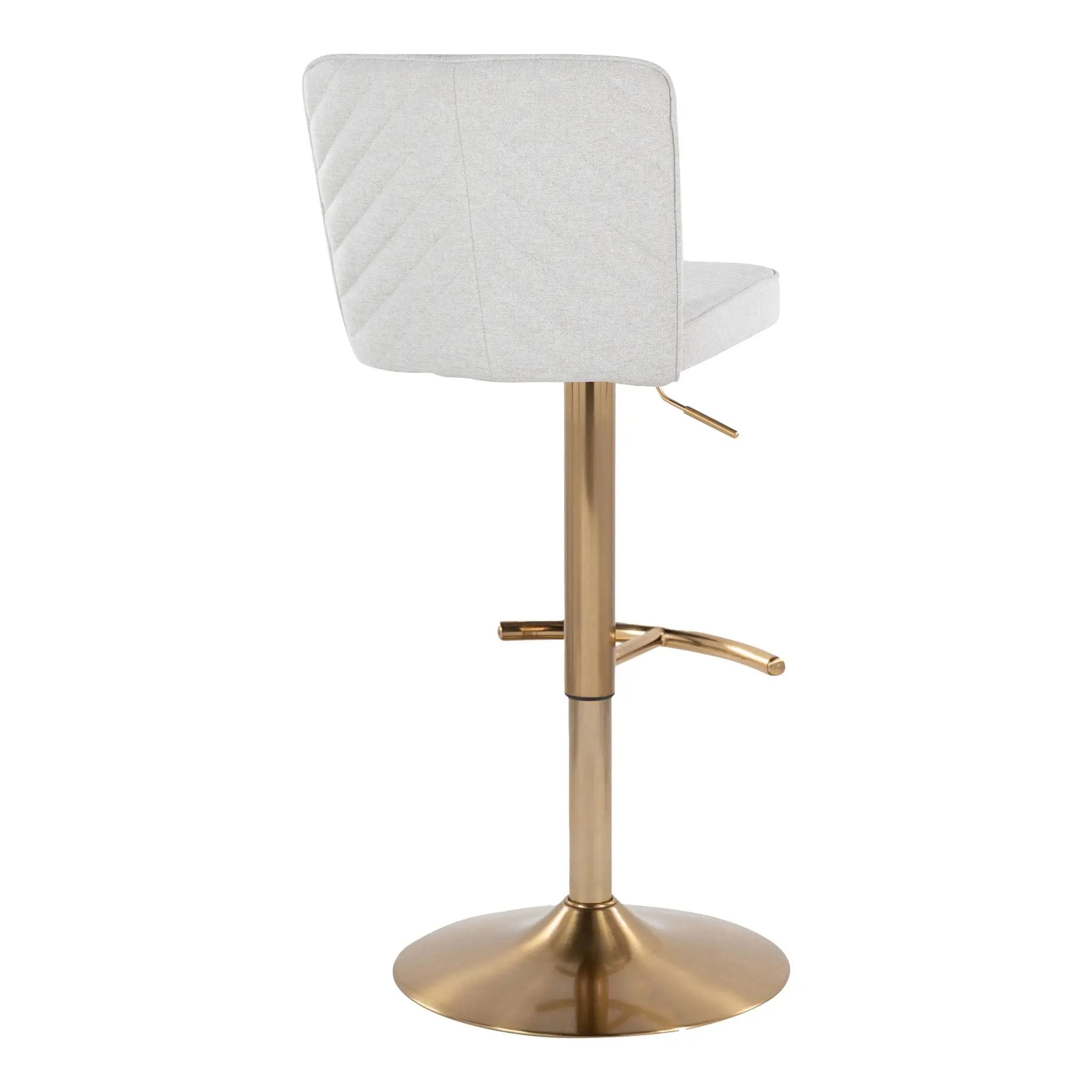 Henry - Contemporary Adjustable Barstool With Swivel With Rounded T Footrest (Set of 2) by HouseOfZazla