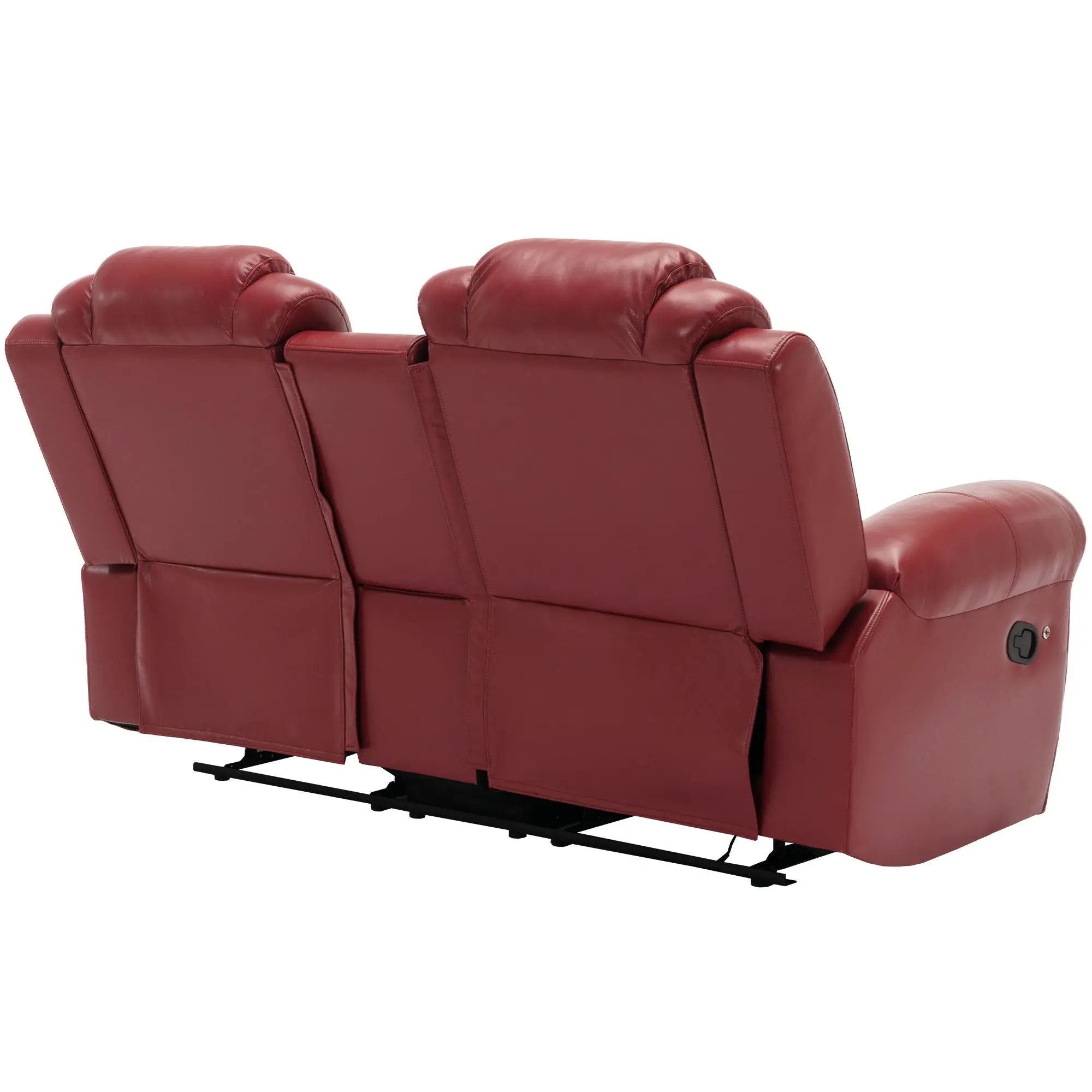 3 Pieces Recliner Sofa Sets Home Theater Seating Manual Recliner Chair With Center Console And LED Light Strip For Living Room by HouseOfZazla