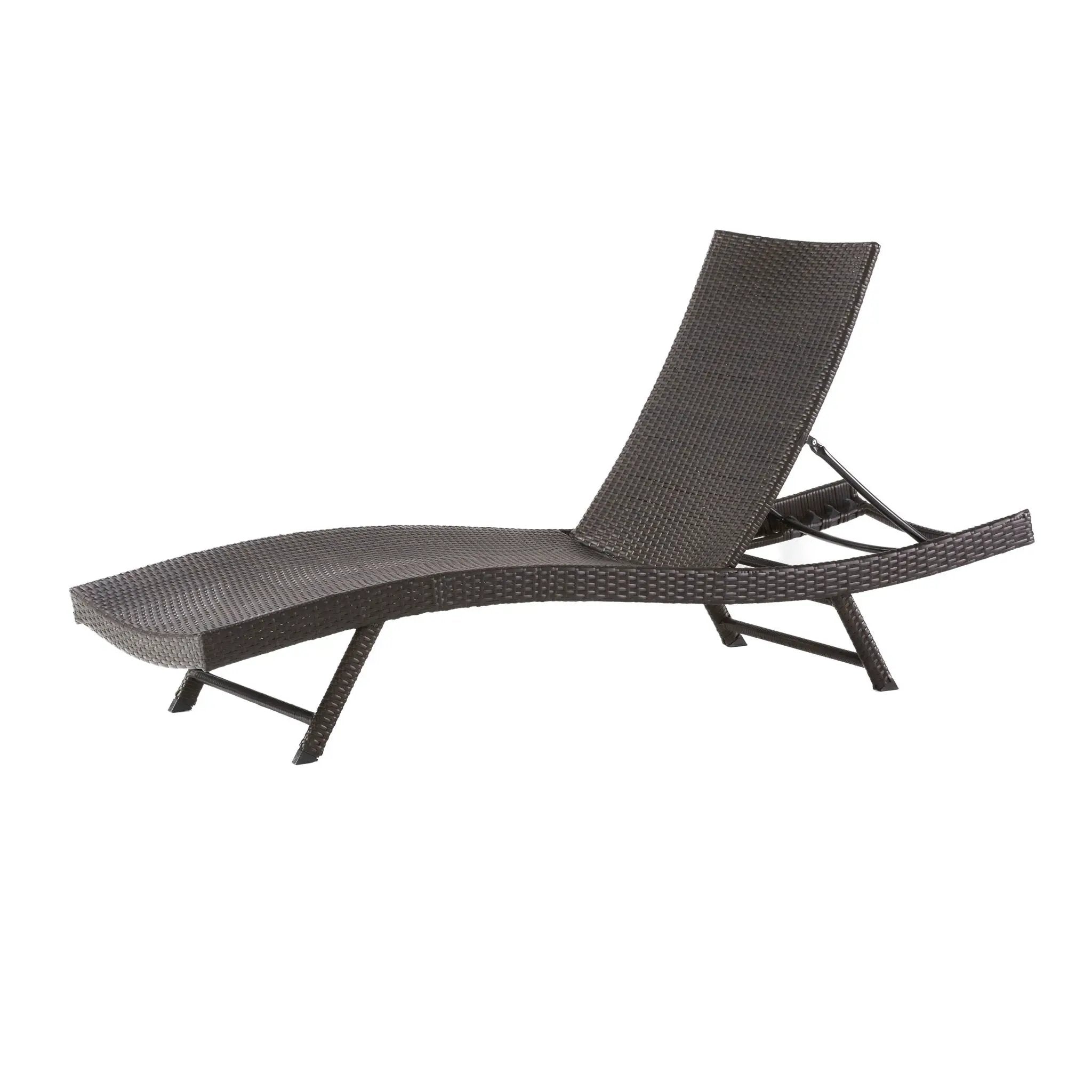Kauai Modern Style PE Wicker Chaise Lounge - Brown Multi by HouseOfZazla