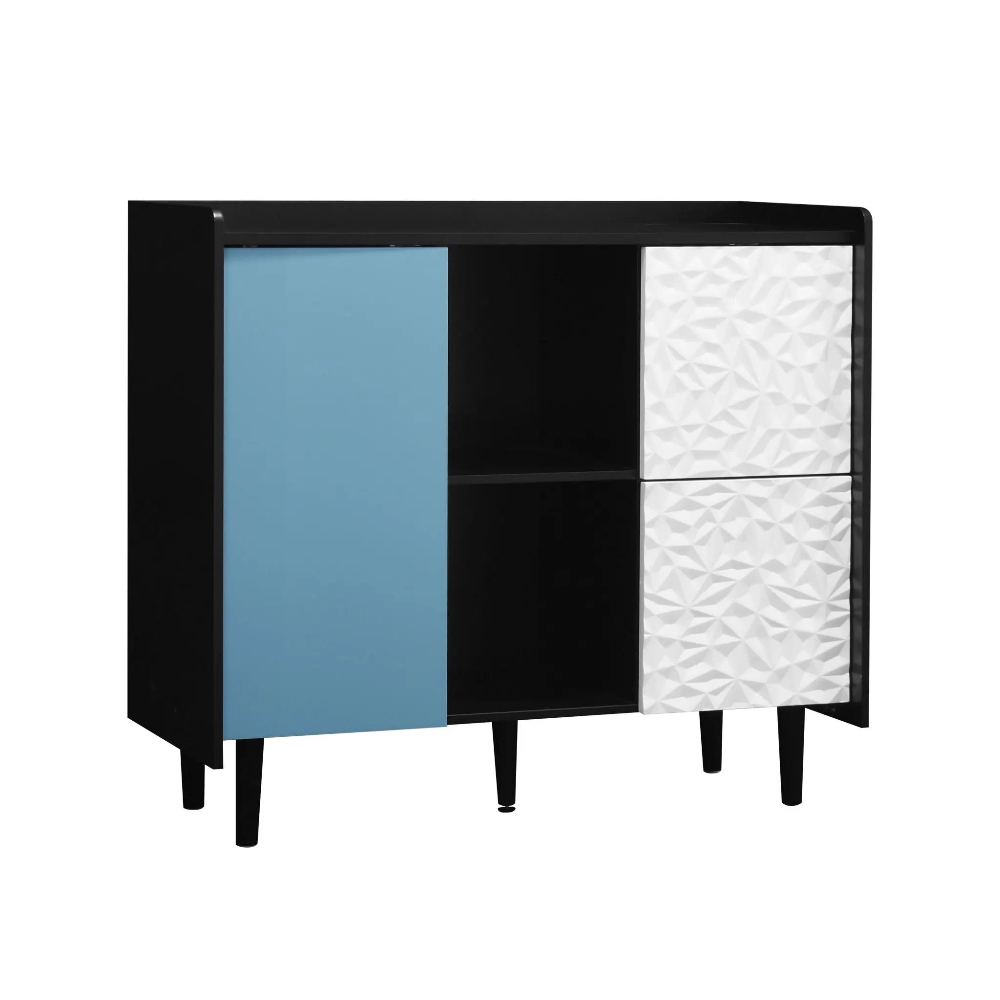 Modern Sideboard Buffet Cabinet With Doors And Unique Panel Styling by HouseOfZazla