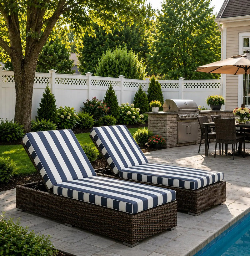 Outdoor Chaise Lounge Cushions Set of 2 by HouseOfZazla