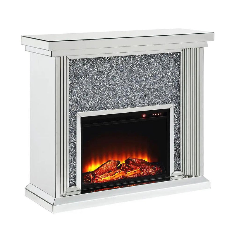 Noralie - 40" Fireplace - Mirrored & Faux Diamonds by Unique Piece Furniture