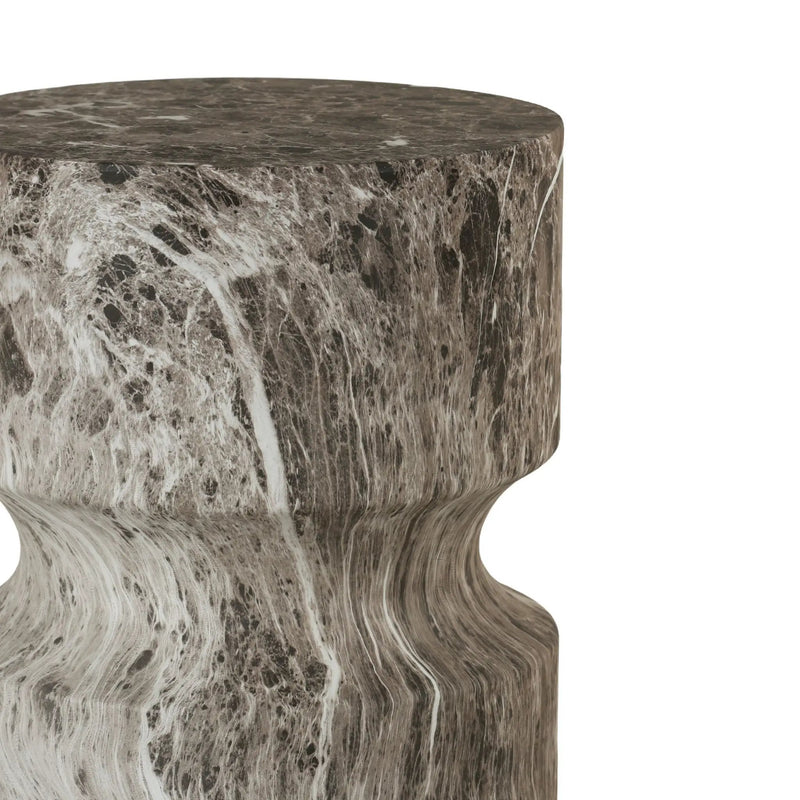 Outdoor Geometric Round End Table - Marble by Unique Piece Furniture