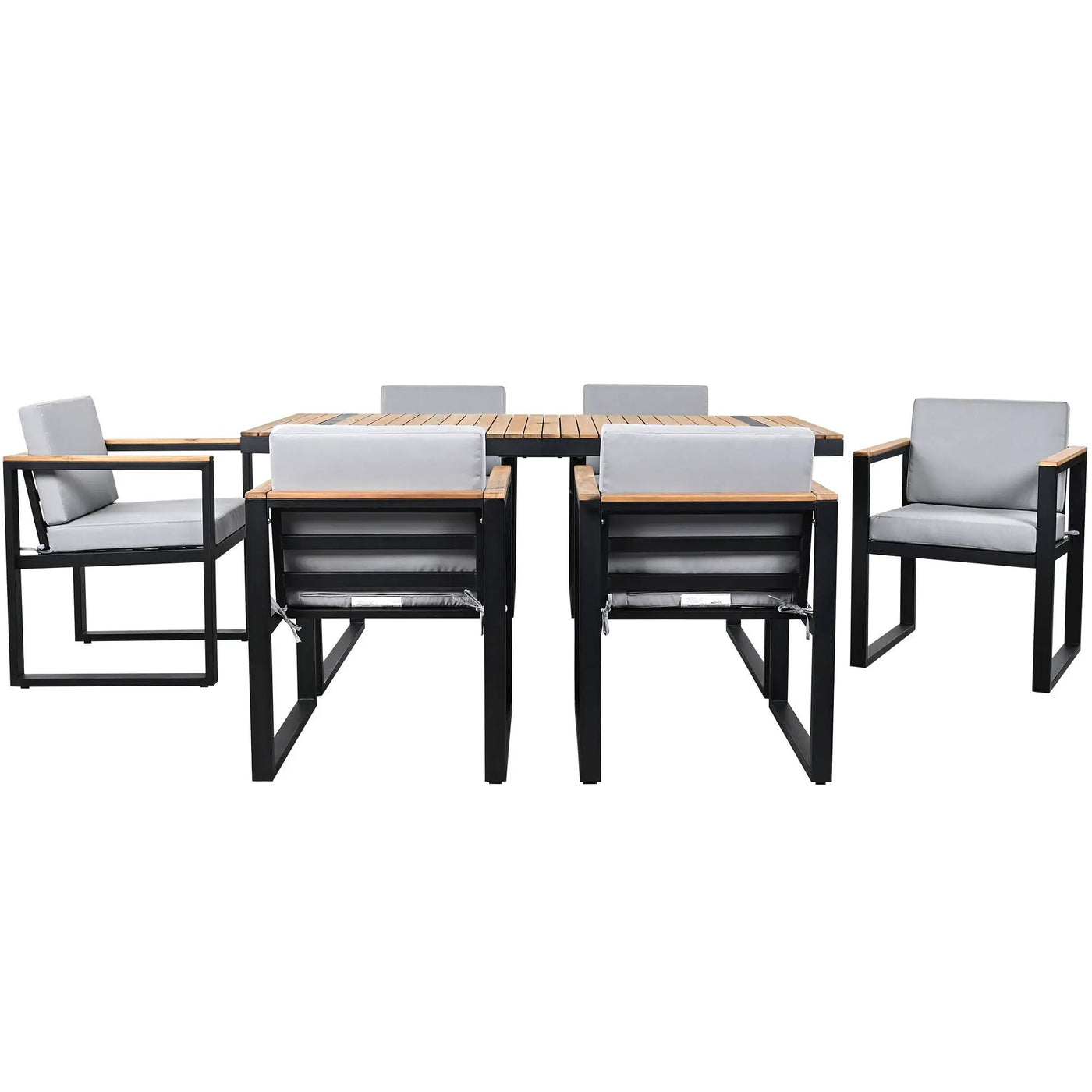 7 Pieces Outdoor Dining Set Patio Dining Table And Chair Set With And Removable Cushions For Patio by HouseOfZazla