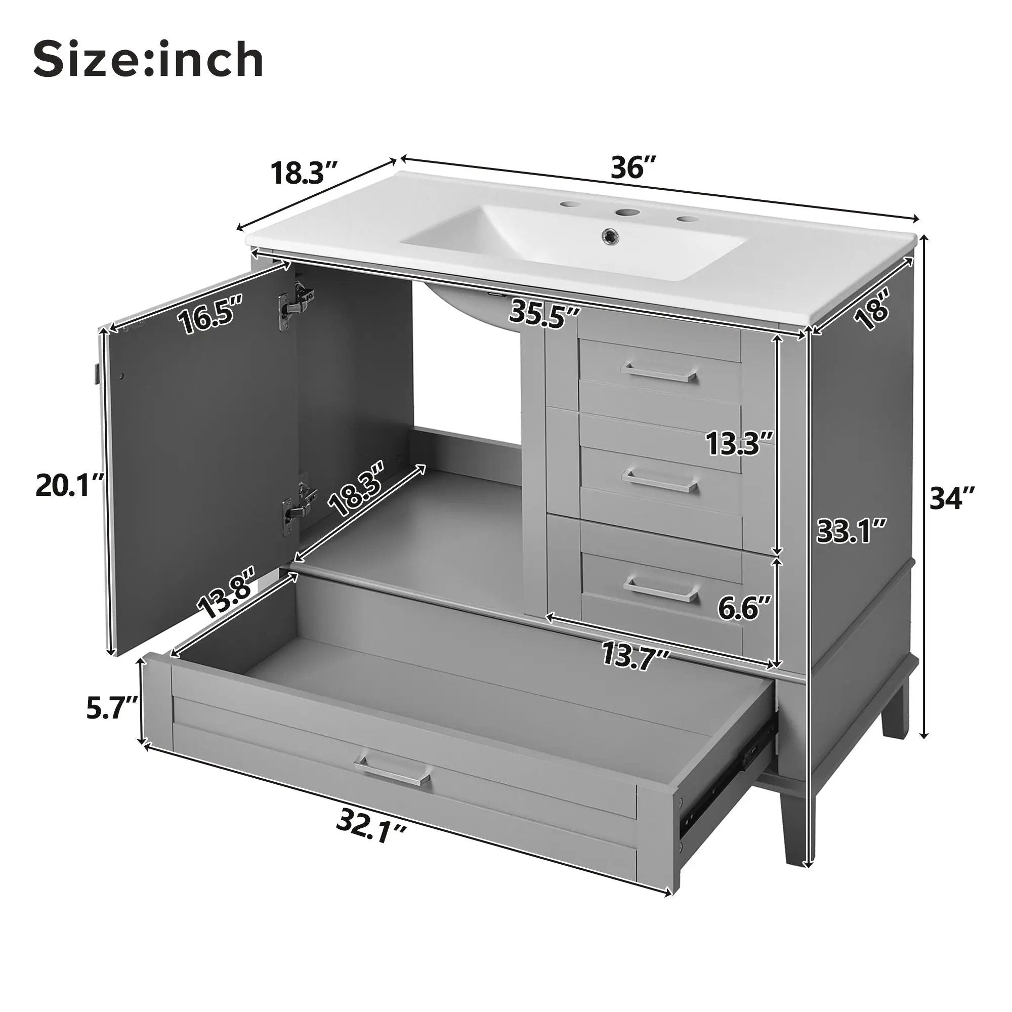 Traditional Bathroom Vanity Set With Soft Close Doors by Unique Piece Furniture