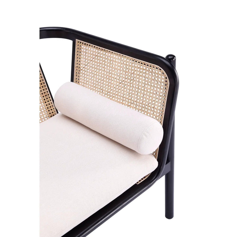 Versailles - Accent Armchair With Rattan Frame - Cream