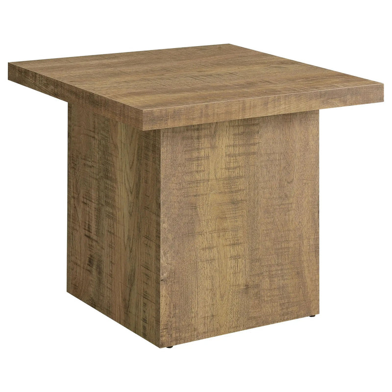 Devar Square Engineered Wood End Table Mango Brown by Unique Piece Furniture