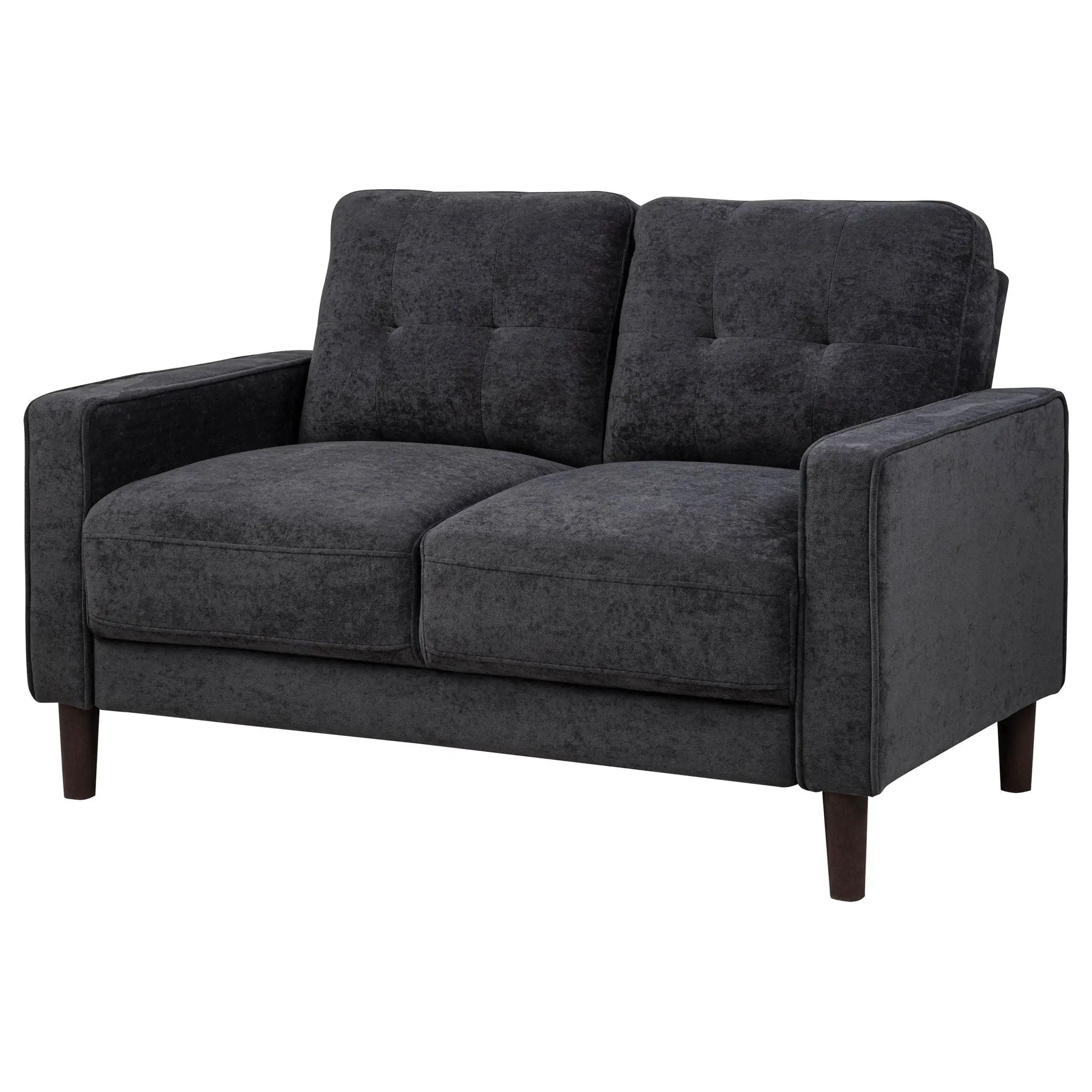 Bowen II Fabric Upholstered Track Arm Loveseat Steel Grey by Unique Piece Furniture